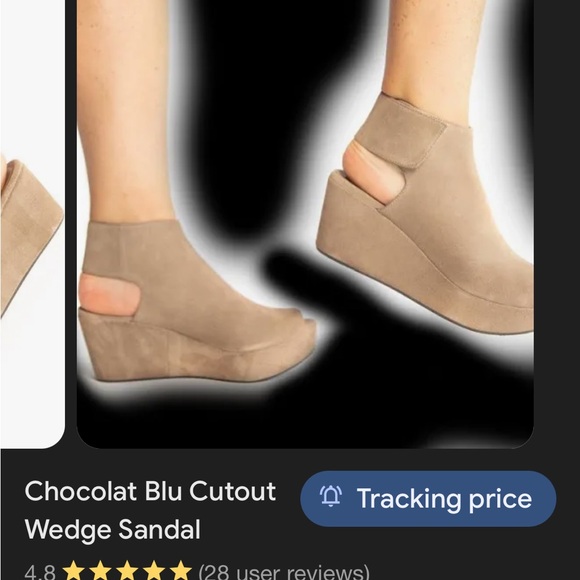 Chocolat Blu Black Wedge Shoes with Open Back - Picture 7 of 8